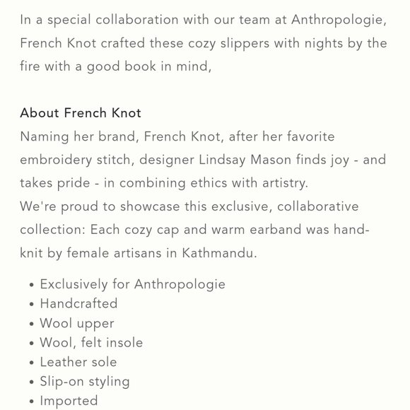 Anthropologie French Knot Granny Square Crocheted Slippers - cream - Picture 5 of 11